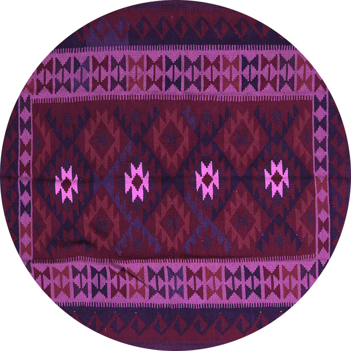 Round Southwestern Purple Country Rug, tr2599pur