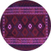 Round Southwestern Purple Country Rug, tr2599pur