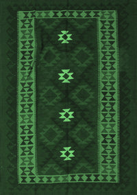 Southwestern Emerald Green Country Rug, tr2599emgrn