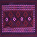 Square Machine Washable Southwestern Purple Country Area Rugs, wshtr2599pur