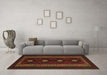 Machine Washable Southwestern Brown Country Rug in a Living Room,, wshtr2599brn