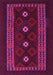 Machine Washable Southwestern Pink Country Rug, wshtr2599pnk