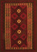 Serging Thickness of Machine Washable Southwestern Orange Country Area Rugs, wshtr2599org