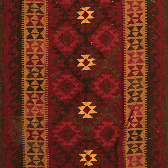 Serging Thickness of Machine Washable Southwestern Orange Country Area Rugs, wshtr2599org