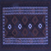Square Southwestern Blue Country Rug, tr2599blu