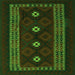 Round Machine Washable Southwestern Green Country Area Rugs, wshtr2599grn