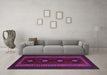 Machine Washable Southwestern Purple Country Area Rugs in a Living Room, wshtr2599pur