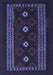 Machine Washable Southwestern Blue Country Rug, wshtr2599blu