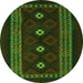 Square Southwestern Green Country Rug, tr2599grn