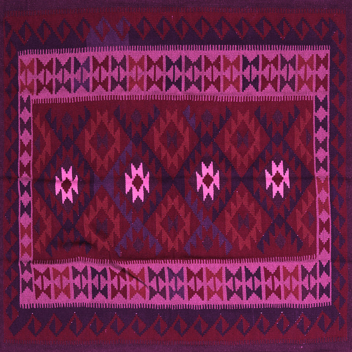 Square Machine Washable Southwestern Pink Country Rug, wshtr2599pnk