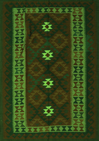 Southwestern Green Country Rug, tr2599grn