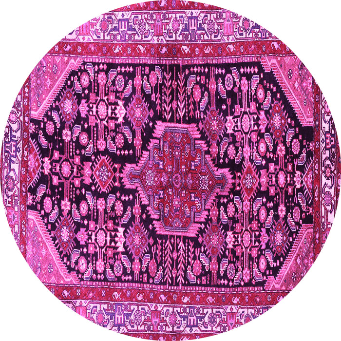 Round Persian Pink Traditional Rug, tr259pnk