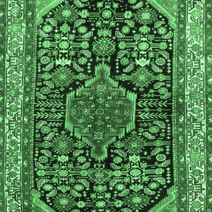 Machine Washable Persian Emerald Green Traditional Area Rugs, wshtr259emgrn