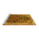 Sideview of Machine Washable Persian Yellow Traditional Rug, wshtr259yw