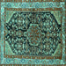 Square Persian Turquoise Traditional Rug, tr259turq