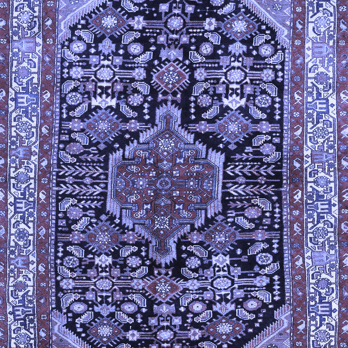 Machine Washable Persian Blue Traditional Rug, wshtr259blu