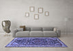 Machine Washable Persian Blue Traditional Rug in a Living Room, wshtr259blu