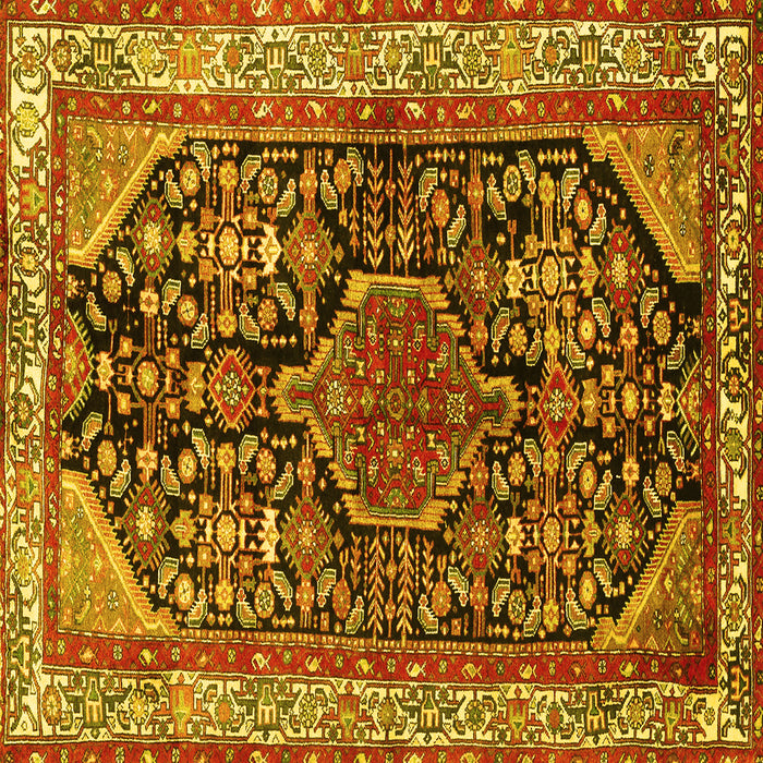 Square Persian Yellow Traditional Rug, tr259yw
