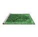 Sideview of Machine Washable Persian Emerald Green Traditional Area Rugs, wshtr259emgrn