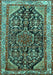 Machine Washable Persian Turquoise Traditional Area Rugs, wshtr259turq