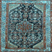 Square Machine Washable Persian Light Blue Traditional Rug, wshtr259lblu