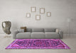 Machine Washable Persian Purple Traditional Area Rugs in a Living Room, wshtr259pur