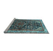 Sideview of Machine Washable Persian Light Blue Traditional Rug, wshtr259lblu