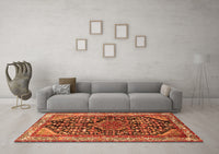 Machine Washable Persian Orange Traditional Rug, wshtr259org