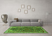 Machine Washable Persian Green Traditional Area Rugs in a Living Room,, wshtr259grn