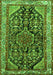 Serging Thickness of Machine Washable Persian Green Traditional Area Rugs, wshtr259grn