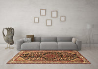 Machine Washable Persian Brown Traditional Rug, wshtr259brn