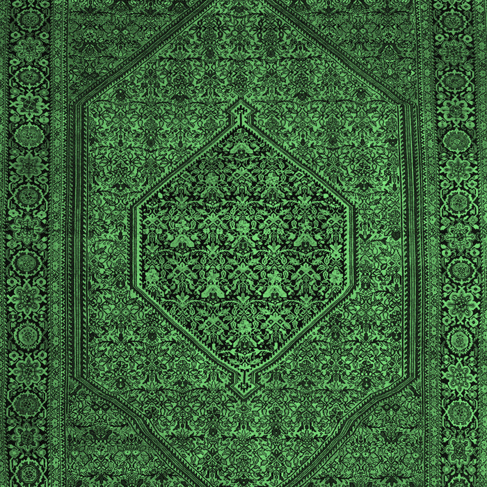 Machine Washable Persian Emerald Green Traditional Area Rugs, wshtr25emgrn
