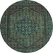 Round Persian Light Blue Traditional Rug, tr25lblu