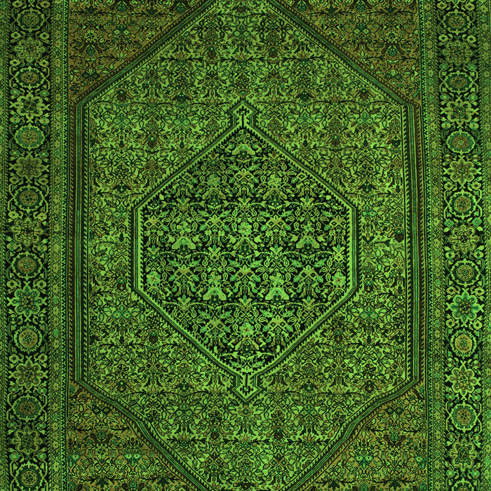 Serging Thickness of Machine Washable Persian Green Traditional Area Rugs, wshtr25grn