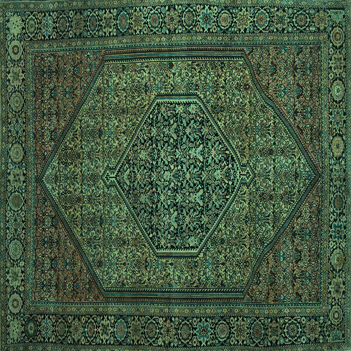 Square Persian Turquoise Traditional Rug, tr25turq