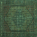 Square Persian Turquoise Traditional Rug, tr25turq