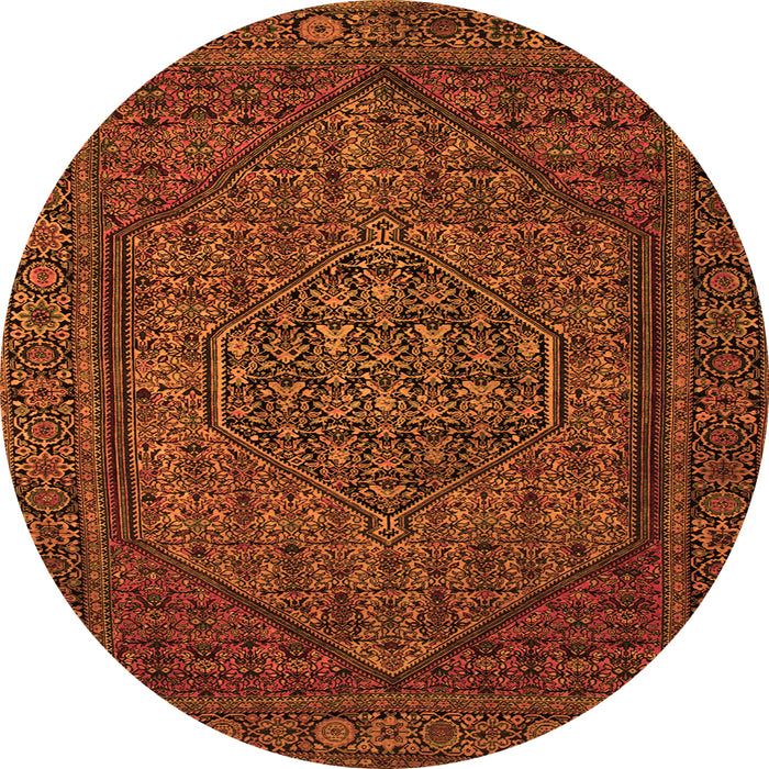 Machine Washable Persian Orange Traditional Area Rugs, wshtr25org