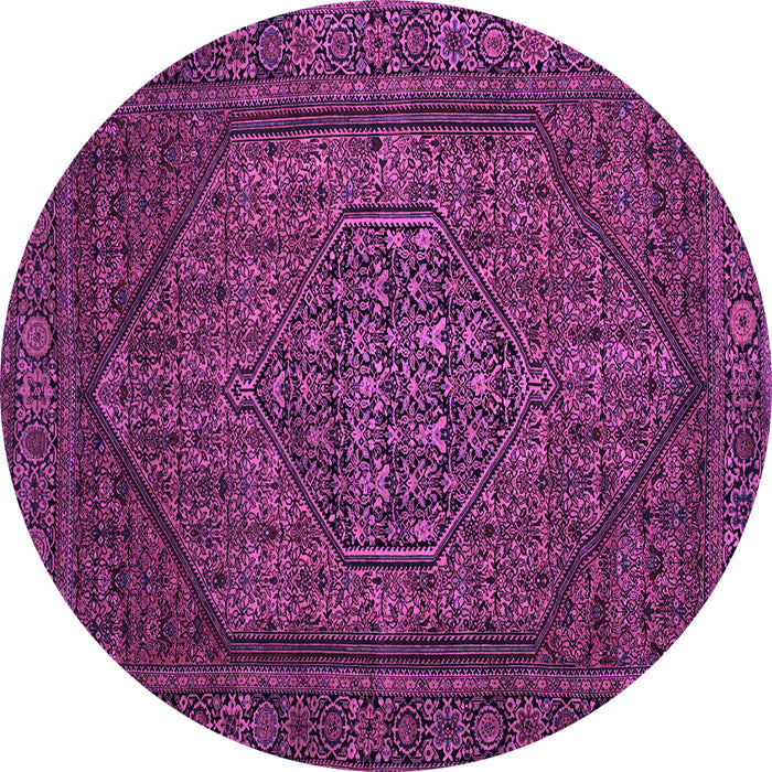 Round Persian Purple Traditional Rug, tr25pur
