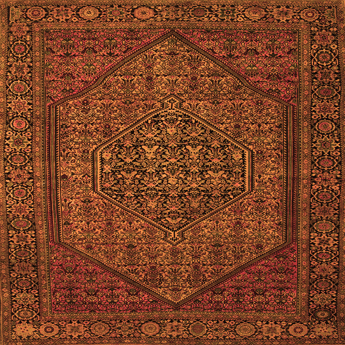 Serging Thickness of Persian Orange Traditional Rug, tr25org