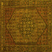 Square Persian Yellow Traditional Rug, tr25yw