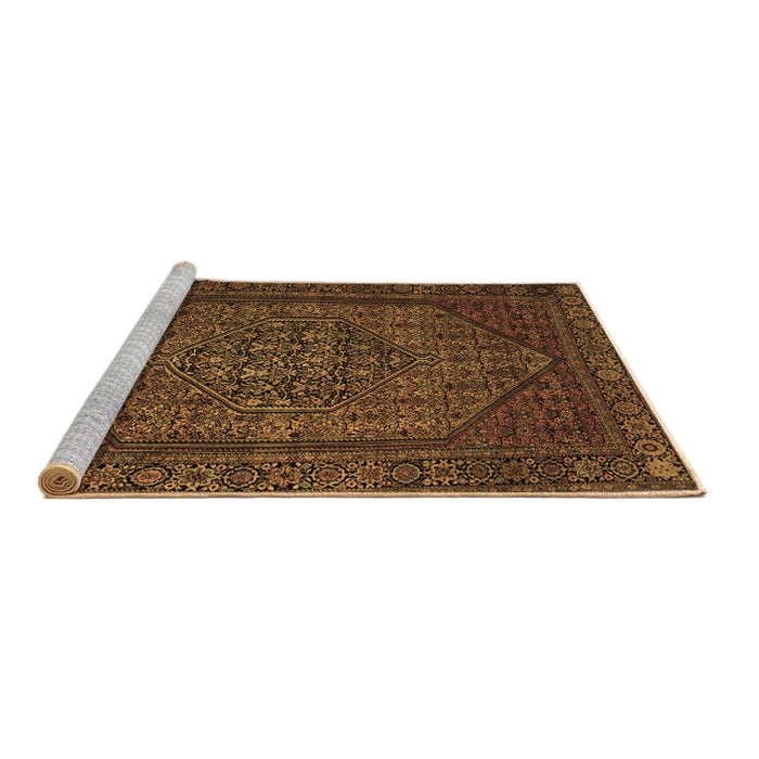 Sideview of Machine Washable Persian Brown Traditional Rug, wshtr25brn