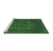 Sideview of Machine Washable Persian Emerald Green Traditional Area Rugs, wshtr25emgrn