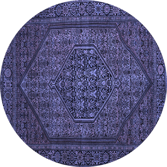 Round Persian Blue Traditional Rug, tr25blu