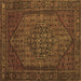 Square Machine Washable Persian Brown Traditional Rug, wshtr25brn