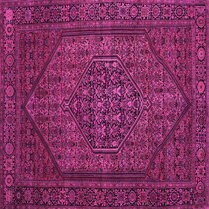 Square Machine Washable Persian Pink Traditional Rug, wshtr25pnk