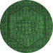 Round Persian Emerald Green Traditional Rug, tr25emgrn