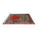 Sideview of Machine Washable Traditional Khaki Green Rug, wshtr26