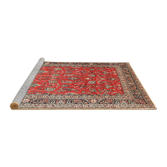 Sideview of Machine Washable Traditional Red Rug, wshtr260