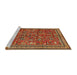 Sideview of Machine Washable Traditional Tomato Red Rug, wshtr2600