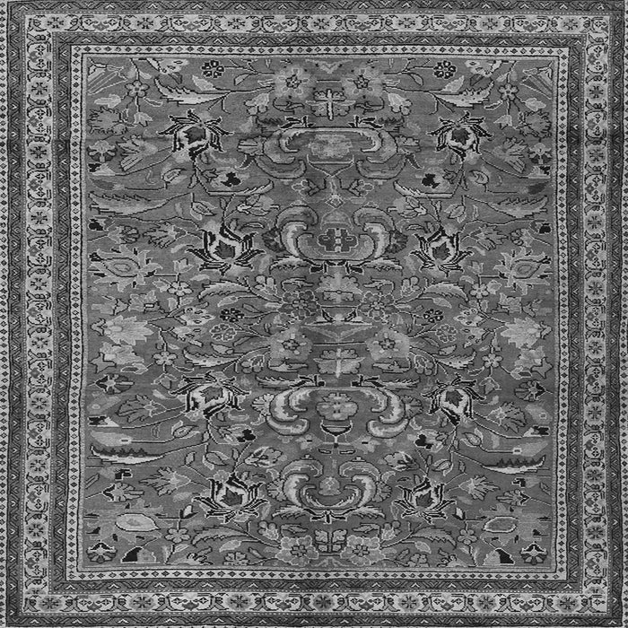Round Machine Washable Persian Gray Traditional Rug, wshtr2600gry